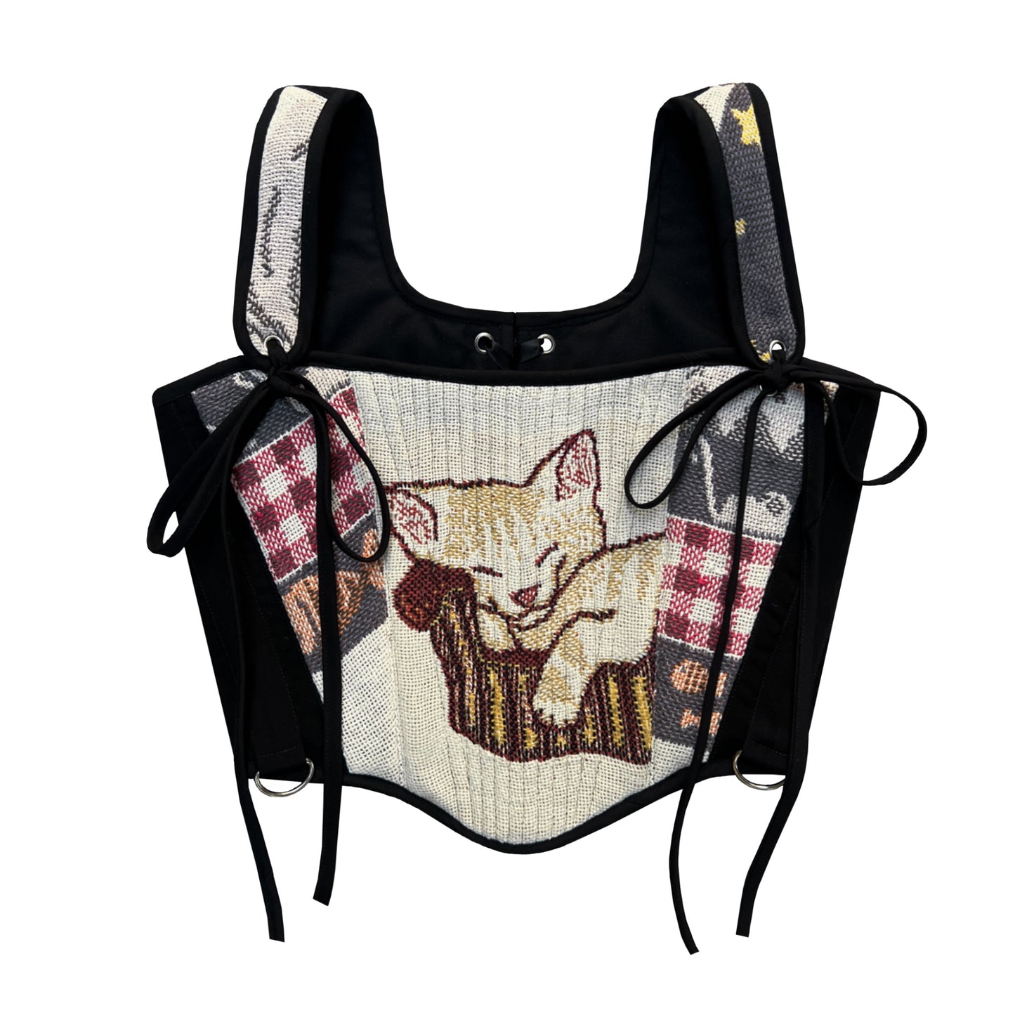 SOFT CAT CORSET/ CREAM SLEEPING CAT (M/L)