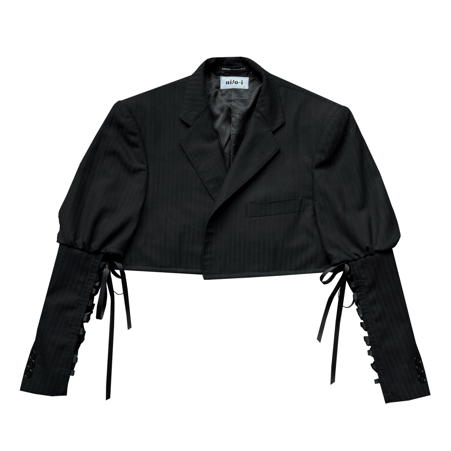 BLAZER/ LACED-UP SLEEVES IN BLACK