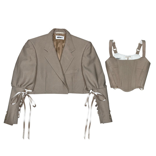 BLAZER SETS/ BEIGE (S/M)