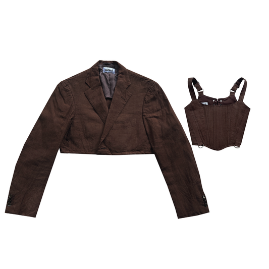 BLAZER SETS/ CHOCOLATE BROWN (S/M)