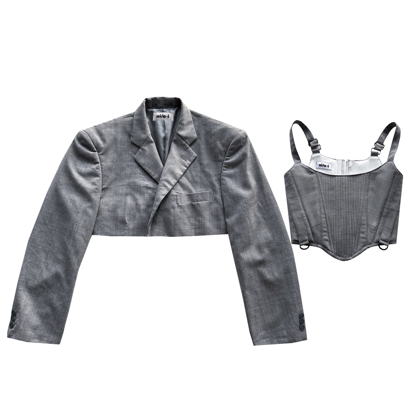 BLAZER/ CORSET SETS #GREY