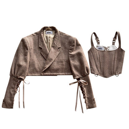 BLAZER/ CORSET SETS #BEIGE