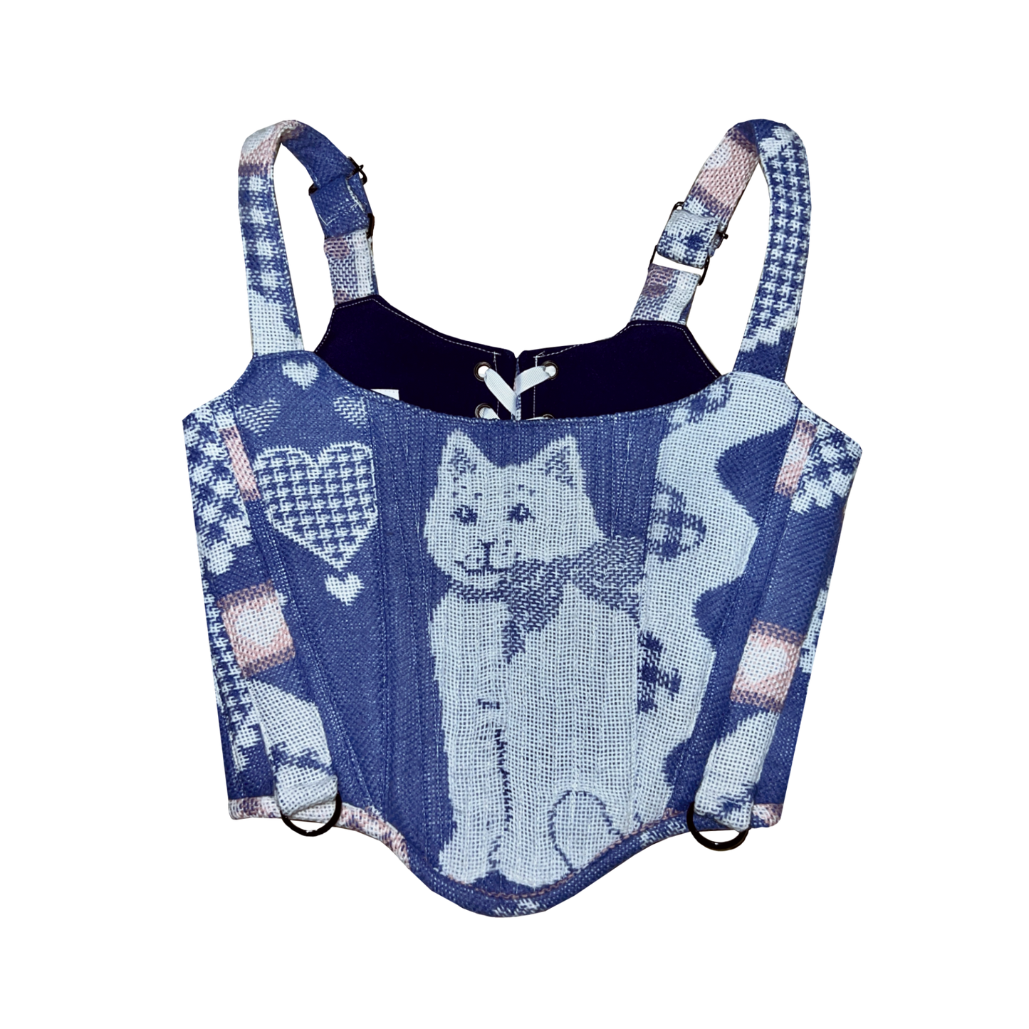 SOFT BLUE CAT CORSET